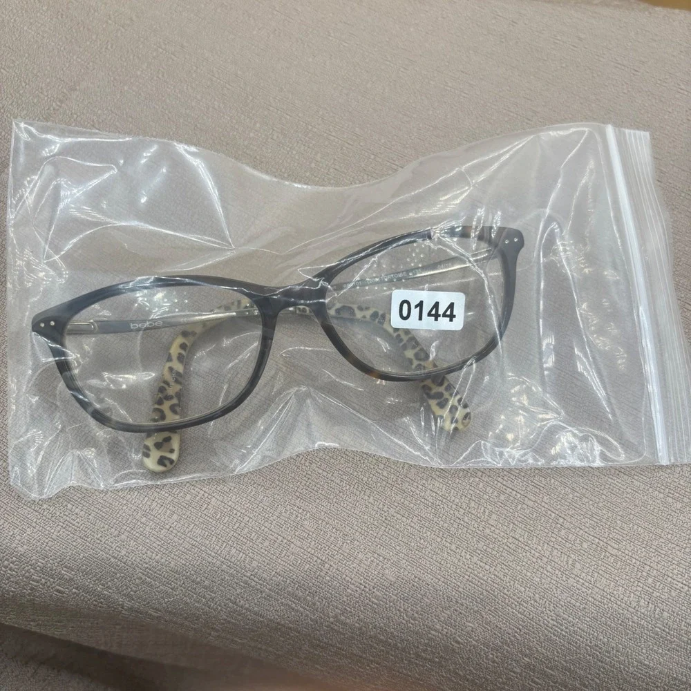 Bebe BB5101 Tortoise Leopard Print Cat Eye Eyeglass Frames 135mm Brown White